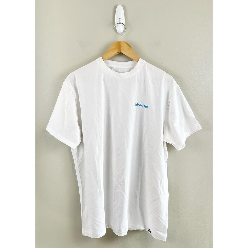 Birddogs Shirt Mens‎ XL White Graphic Bird Print Tee T-Shirt Short Sleeve